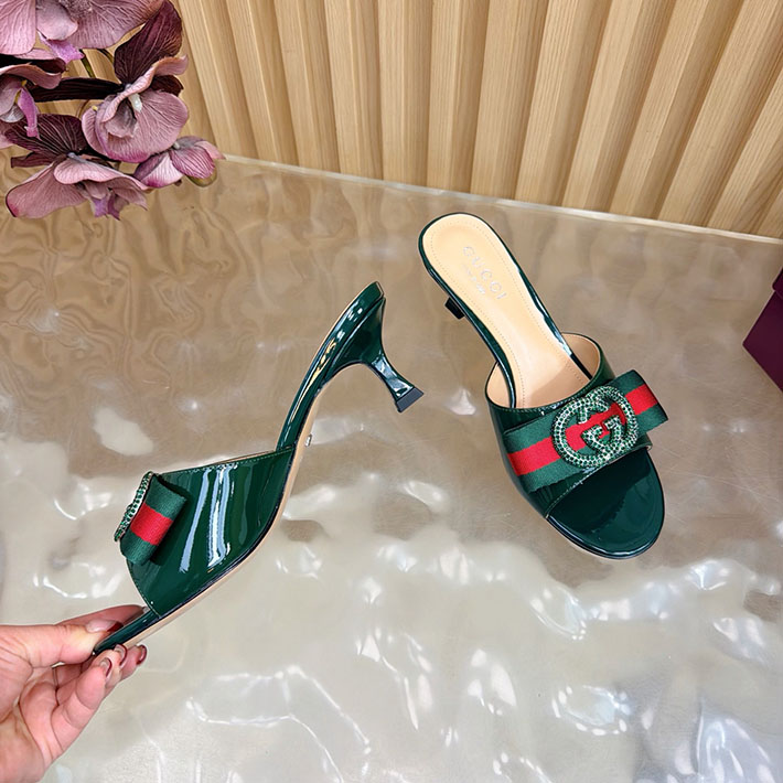 グッチ直営アウトレット店 GUCCI 2026年春夏 新作 サンダル ミュール シェリーライン カーキ 2631251 グッチ 靴 セール - 画像 (4)