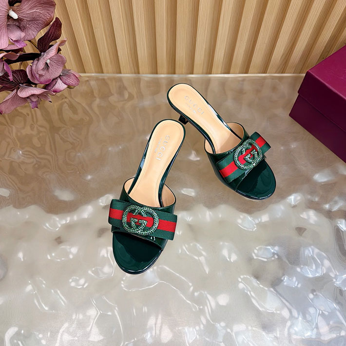 グッチ直営アウトレット店 GUCCI 2026年春夏 新作 サンダル ミュール シェリーライン カーキ 2631251 グッチ 靴 セール - 画像 (3)