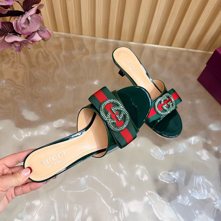 グッチ直営アウトレット店 GUCCI 2026年春夏 新作 サンダル ミュール シェリーライン カーキ 2631251 グッチ 靴 セール - 画像 (2)