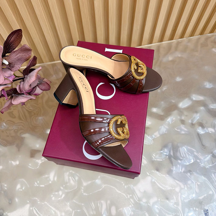 グッチ直営アウトレット店 GUCCI 2026年春夏 新作 インターロッキングG カットアウトサンダル ブラウン 2631254 グッチ 靴 アウトレット - 画像 (9)