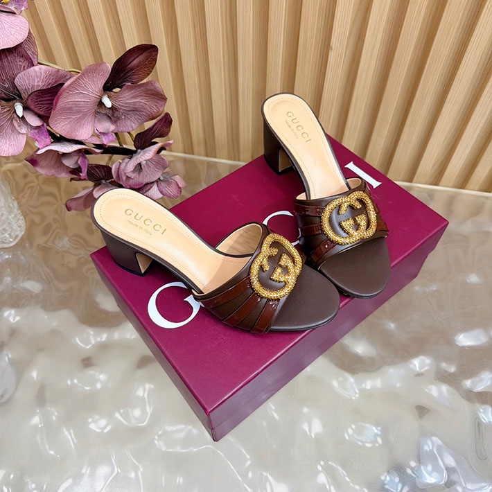 グッチ直営アウトレット店 GUCCI 2026年春夏 新作 インターロッキングG カットアウトサンダル ブラウン 2631254 グッチ 靴 アウトレット - 画像 (8)