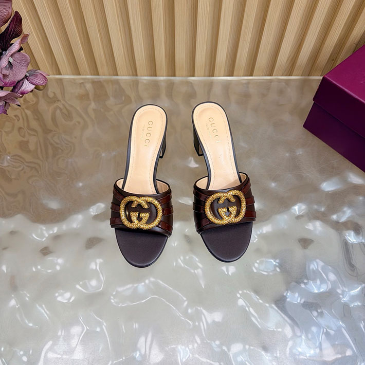 グッチ直営アウトレット店 GUCCI 2026年春夏 新作 インターロッキングG カットアウトサンダル ブラウン 2631254 グッチ 靴 アウトレット - 画像 (7)