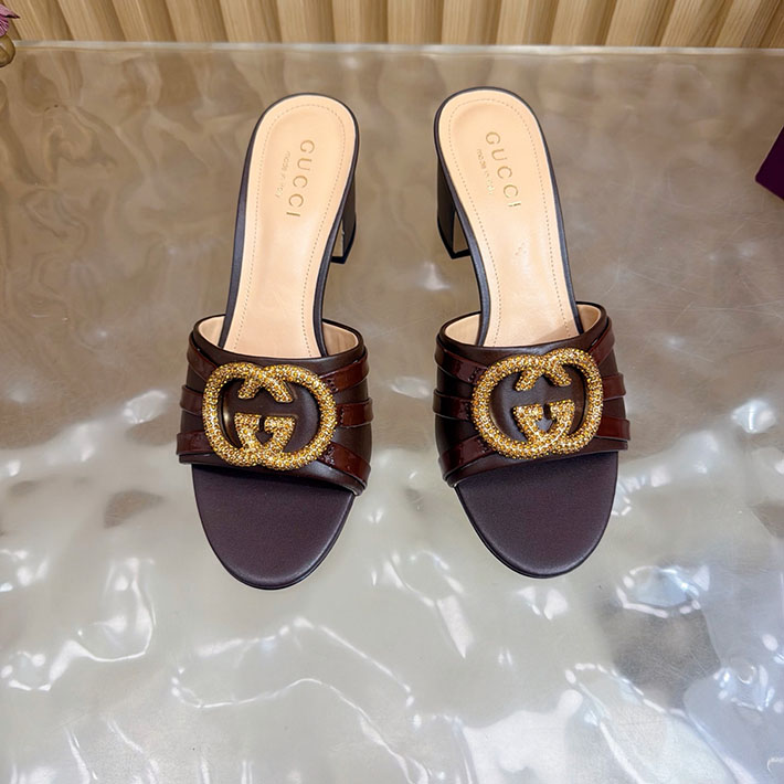 グッチ直営アウトレット店 GUCCI 2026年春夏 新作 インターロッキングG カットアウトサンダル ブラウン 2631254 グッチ 靴 アウトレット - 画像 (6)