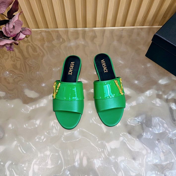 最高級ヴェルサーチェスーパーコピー VERSACE 2026年最新 特集 レディース 夏サンダル グリーン 2631301 ヴェルサーチ 靴 レディース - 画像 (7)