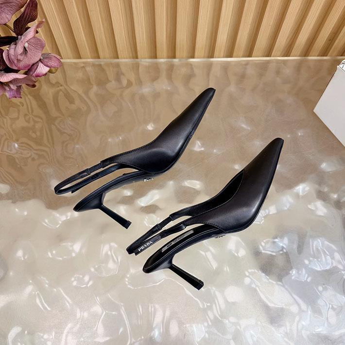 最高級プラダスーパーコピー PRADA ミュール ブラッシュドレザー スリングバック パンプス ブラック 2631318 プラダ 靴 ミュール - 画像 (4)