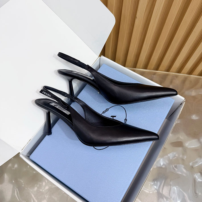 最高級プラダスーパーコピー PRADA ミュール ブラッシュドレザー スリングバック パンプス ブラック 2631318 プラダ 靴 ミュール - 画像 (3)