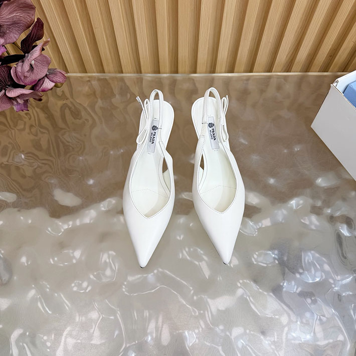 最高級プラダスーパーコピー PRADA ミュール ブラッシュドレザー スリングバック パンプス ホワイト 2631319 プラダ 靴 レディース - 画像 (7)
