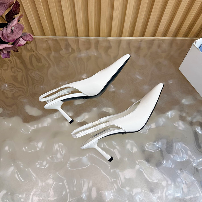 最高級プラダスーパーコピー PRADA ミュール ブラッシュドレザー スリングバック パンプス ホワイト 2631319 プラダ 靴 レディース - 画像 (5)