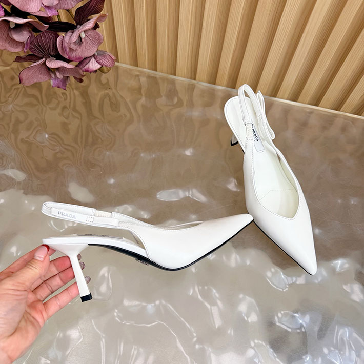 最高級プラダスーパーコピー PRADA ミュール ブラッシュドレザー スリングバック パンプス ホワイト 2631319 プラダ 靴 レディース - 画像 (4)