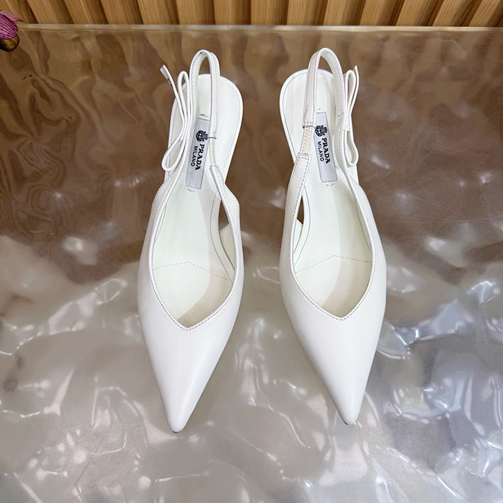 最高級プラダスーパーコピー PRADA ミュール ブラッシュドレザー スリングバック パンプス ホワイト 2631319 プラダ 靴 レディース - 画像 (3)
