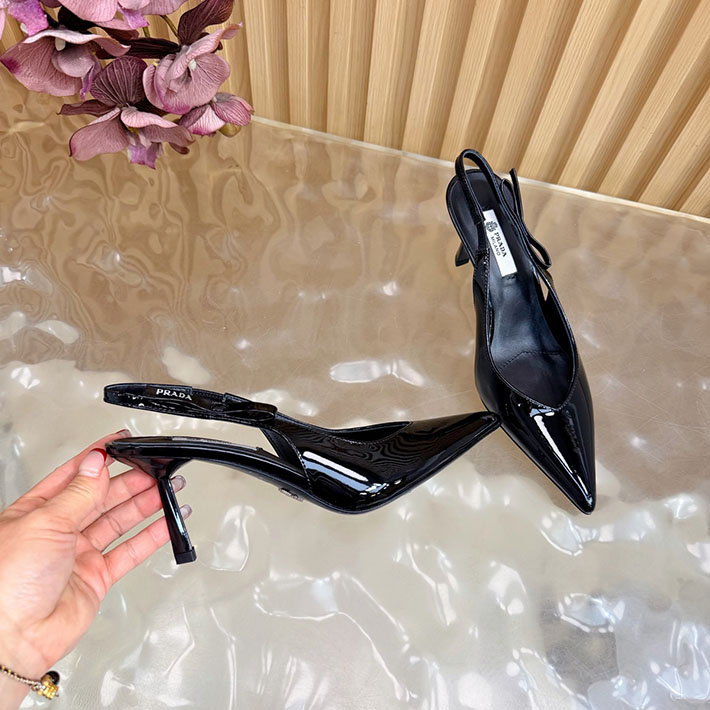 最高級プラダスーパーコピー PRADA ミュール ブラッシュドレザー スリングバック パンプス ブラック 2631320 プラダ 靴 ヒール - 画像 (2)