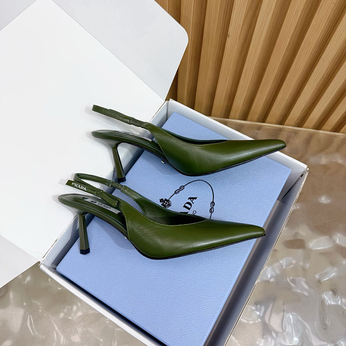 最高級プラダスーパーコピー PRADA ミュール ブラッシュドレザー スリングバック パンプス カーキ 2631322 プラダ ミュール 新作 - 画像 (8)