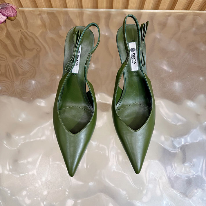最高級プラダスーパーコピー PRADA ミュール ブラッシュドレザー スリングバック パンプス カーキ 2631322 プラダ ミュール 新作 - 画像 (6)