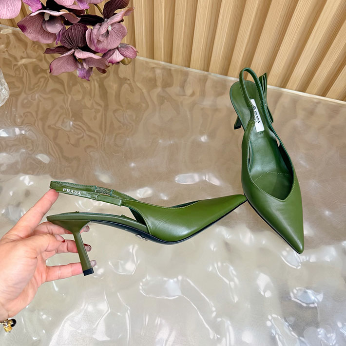 最高級プラダスーパーコピー PRADA ミュール ブラッシュドレザー スリングバック パンプス カーキ 2631322 プラダ ミュール 新作 - 画像 (5)