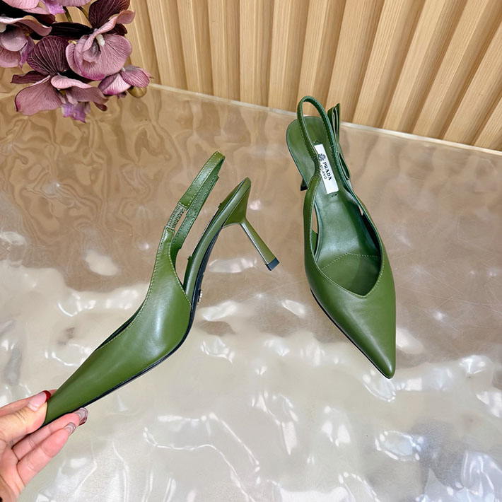 最高級プラダスーパーコピー PRADA ミュール ブラッシュドレザー スリングバック パンプス カーキ 2631322 プラダ ミュール 新作 - 画像 (4)