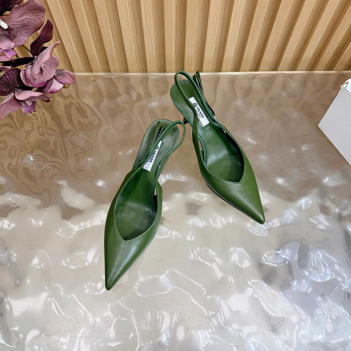 最高級プラダスーパーコピー PRADA ミュール ブラッシュドレザー スリングバック パンプス カーキ 2631322 プラダ ミュール 新作 - 画像 (3)