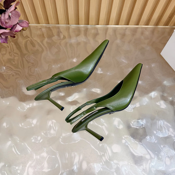 最高級プラダスーパーコピー PRADA ミュール ブラッシュドレザー スリングバック パンプス カーキ 2631322 プラダ ミュール 新作 - 画像 (2)
