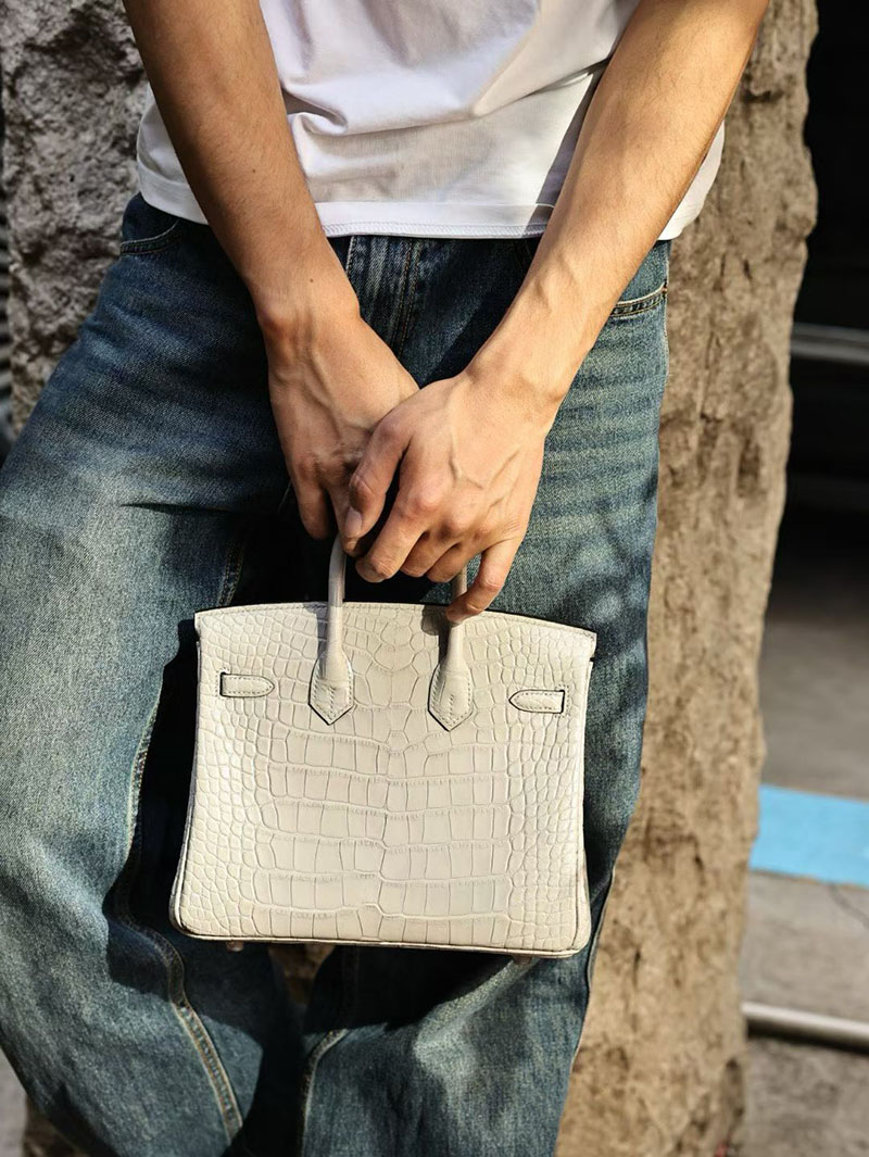 エルメス バーキン 25の通販 HERMES バーキン25 パールグレー クロコダイル シルバー金具 2631444 バーキン25 定価 - 画像 (5)