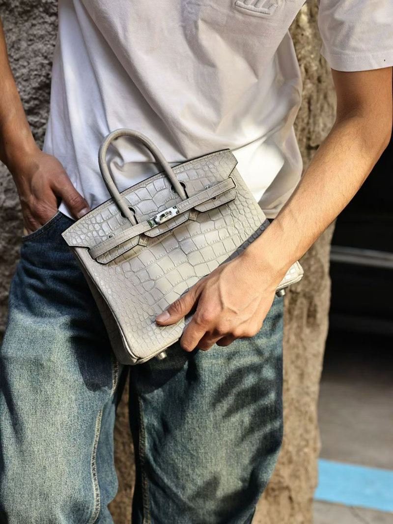 エルメス バーキン 25の通販 HERMES バーキン25 パールグレー クロコダイル シルバー金具 2631444 バーキン25 定価 - 画像 (4)