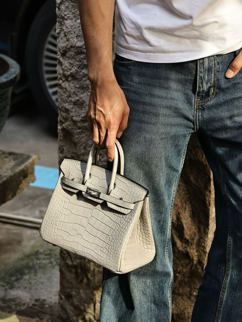 エルメス バーキン 25の通販 HERMES バーキン25 パールグレー クロコダイル シルバー金具 2631444 バーキン25 定価 - 画像 (2)