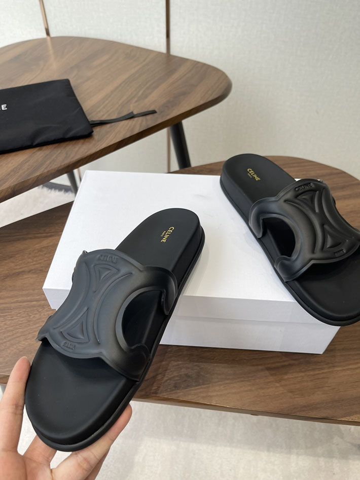 セリーヌ CELINE 靴 レディース トリオンフ スライド カーフスキン ベジタルタンニン ブラック 367325348C.38NO セリーヌ サンダル 人気 - 画像 (6)