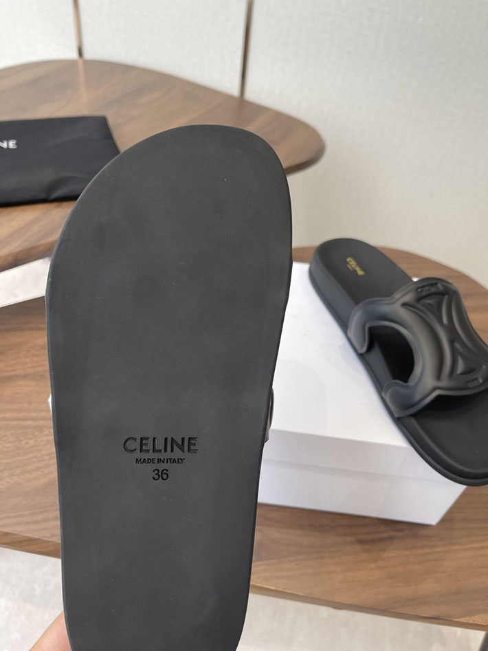 セリーヌ CELINE 靴 レディース トリオンフ スライド カーフスキン ベジタルタンニン ブラック 367325348C.38NO セリーヌ サンダル 人気 - 画像 (2)