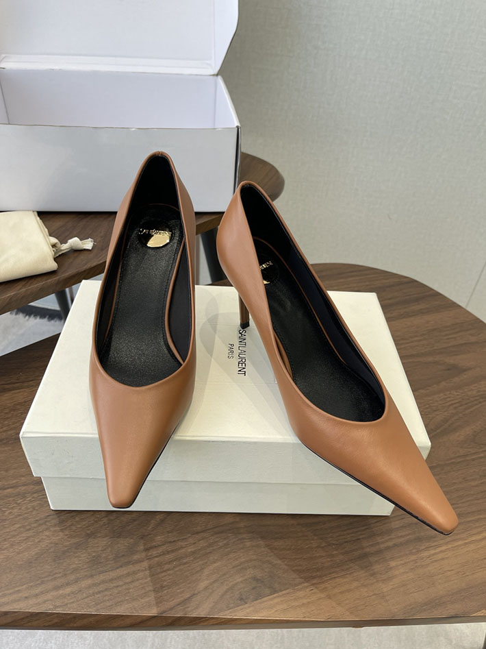 最高級サンローランスーパーコピー YSL 2026年春夏 新作 ポインテッドトゥパンプス レディース ブラウン 2630634 サンローラン パンプス アウトレット - 画像 (9)