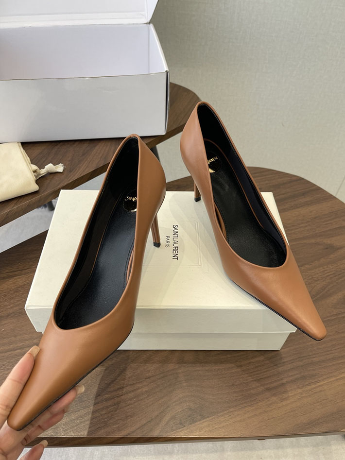 最高級サンローランスーパーコピー YSL 2026年春夏 新作 ポインテッドトゥパンプス レディース ブラウン 2630634 サンローラン パンプス アウトレット - 画像 (7)