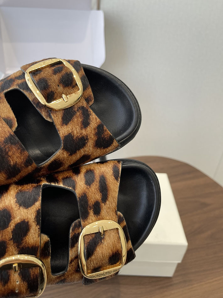 最高級サンローランスーパーコピー Saint Laurent レディース フラットサンダル メタルバックル ブラウン 2630650 レディース サンダル おしゃれ - 画像 (8)