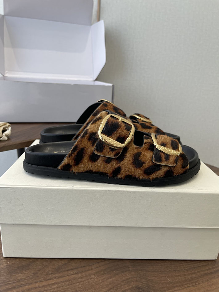 最高級サンローランスーパーコピー Saint Laurent レディース フラットサンダル メタルバックル ブラウン 2630650 レディース サンダル おしゃれ - 画像 (2)