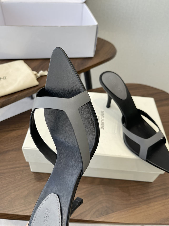 最高級サンローランスーパーコピー Saint Laurent バビロン ミュール スムースレザー シューズ 靴 グレー 2630652 レディース サンダル しまむら - 画像 (6)