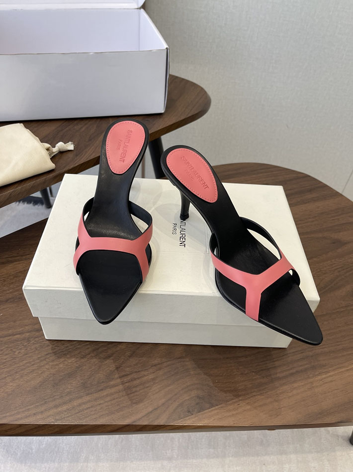 最高級サンローランスーパーコピー Saint Laurent バビロン ミュール スムースレザー シューズ 靴 ピンク 2630653 レディース サンダル 人気 - 画像 (9)