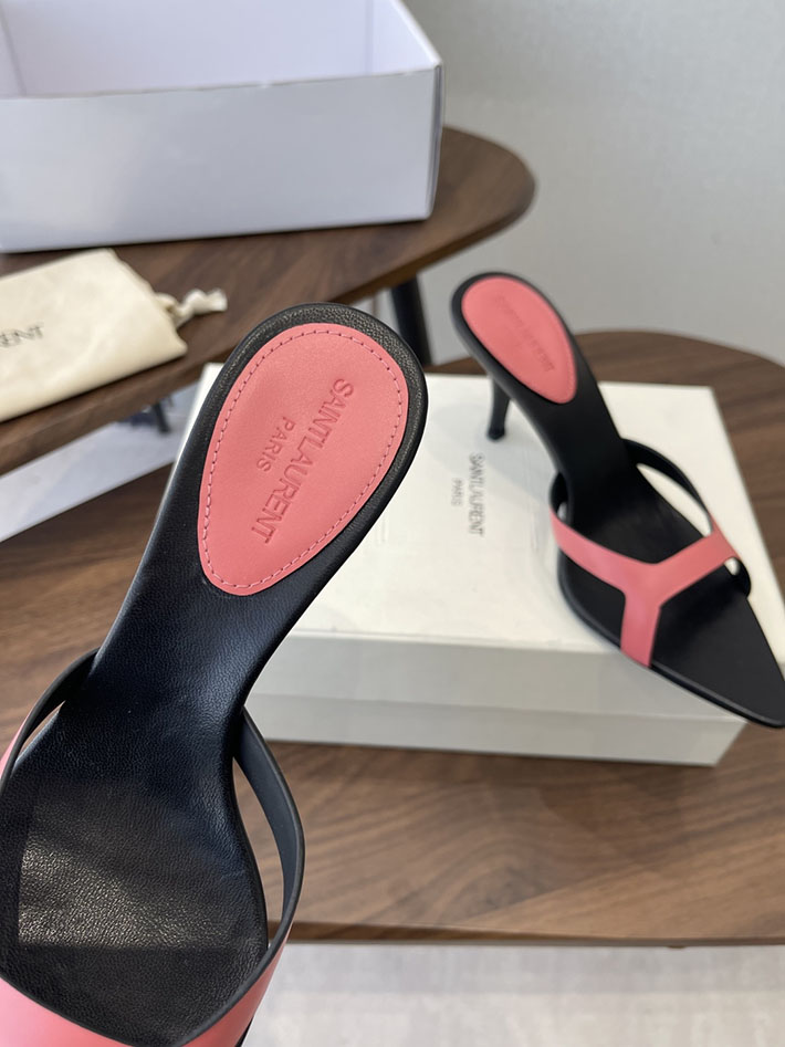 最高級サンローランスーパーコピー Saint Laurent バビロン ミュール スムースレザー シューズ 靴 ピンク 2630653 レディース サンダル 人気 - 画像 (5)