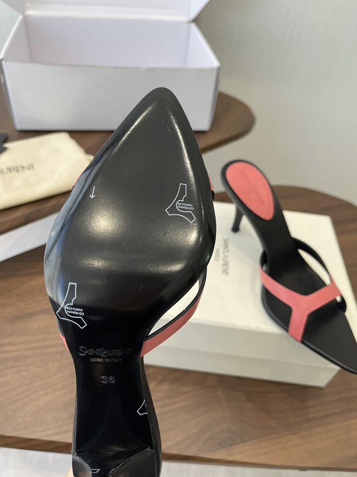 最高級サンローランスーパーコピー Saint Laurent バビロン ミュール スムースレザー シューズ 靴 ピンク 2630653 レディース サンダル 人気 - 画像 (4)