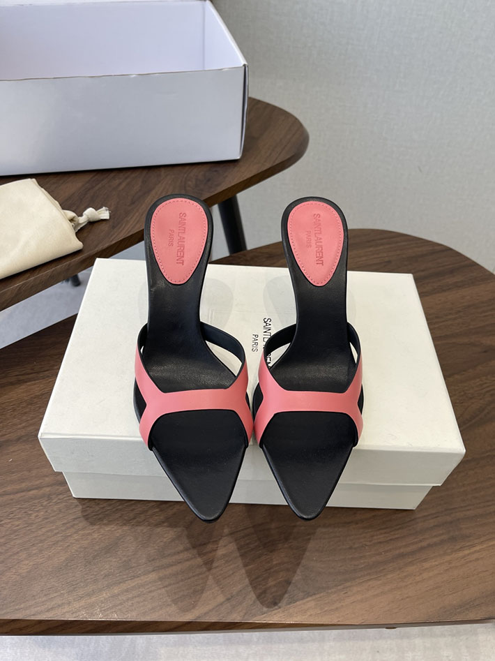 最高級サンローランスーパーコピー Saint Laurent バビロン ミュール スムースレザー シューズ 靴 ピンク 2630653 レディース サンダル 人気 - 画像 (3)