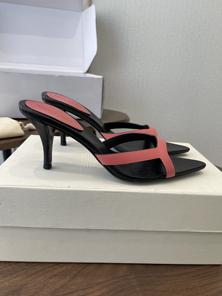 最高級サンローランスーパーコピー Saint Laurent バビロン ミュール スムースレザー シューズ 靴 ピンク 2630653 レディース サンダル 人気 - 画像 (2)
