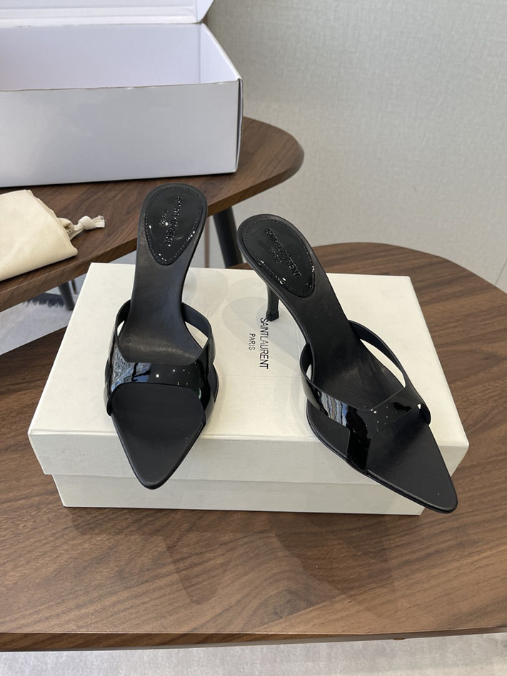 最高級サンローランスーパーコピー Saint Laurent バビロン ミュール スムースレザー シューズ 靴 ブラック 2630654 ヒール サンダル レディース - 画像 (9)