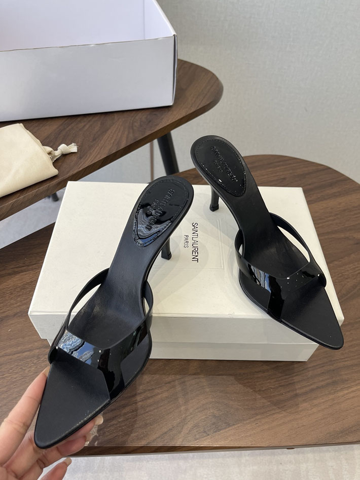 最高級サンローランスーパーコピー Saint Laurent バビロン ミュール スムースレザー シューズ 靴 ブラック 2630654 ヒール サンダル レディース - 画像 (8)