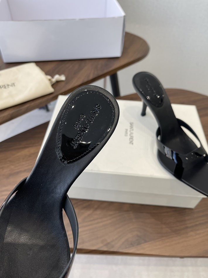 最高級サンローランスーパーコピー Saint Laurent バビロン ミュール スムースレザー シューズ 靴 ブラック 2630654 ヒール サンダル レディース - 画像 (6)