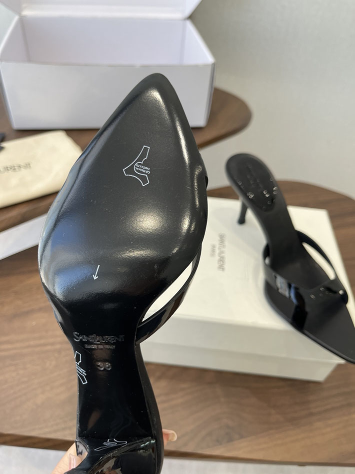 最高級サンローランスーパーコピー Saint Laurent バビロン ミュール スムースレザー シューズ 靴 ブラック 2630654 ヒール サンダル レディース - 画像 (4)