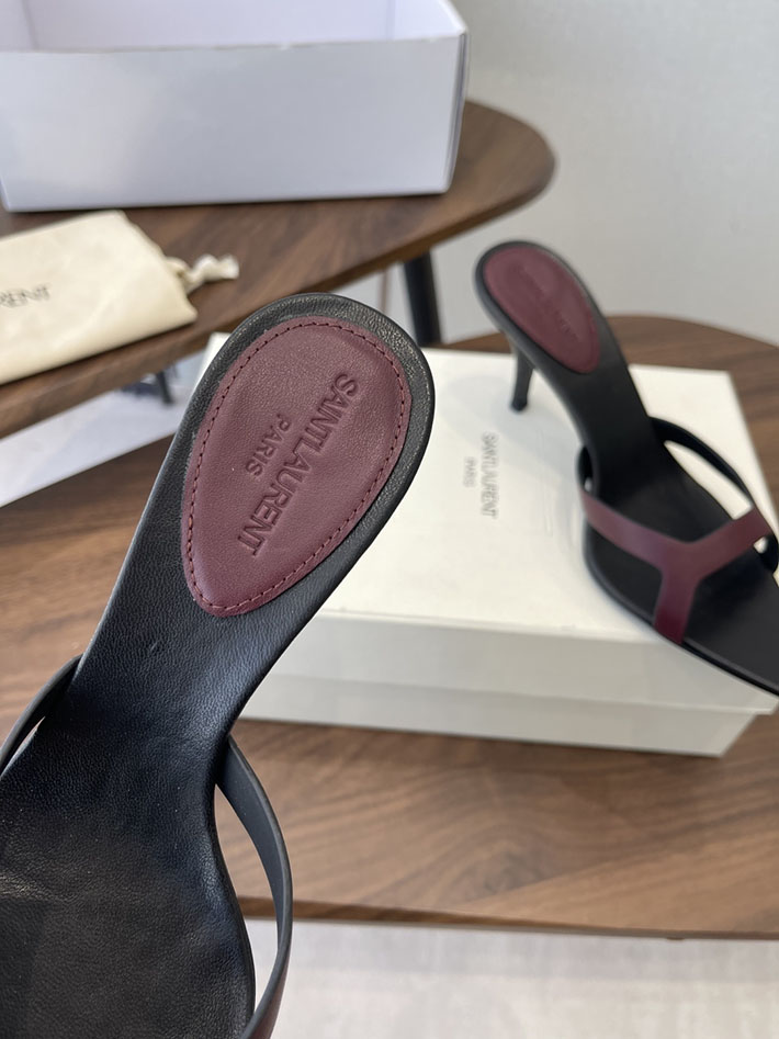 最高級サンローランスーパーコピー Saint Laurent バビロン ミュール スムースレザー シューズ 靴 ワインレッド 2630655 ヒール サンダル 歩きやすい ブランド - 画像 (5)