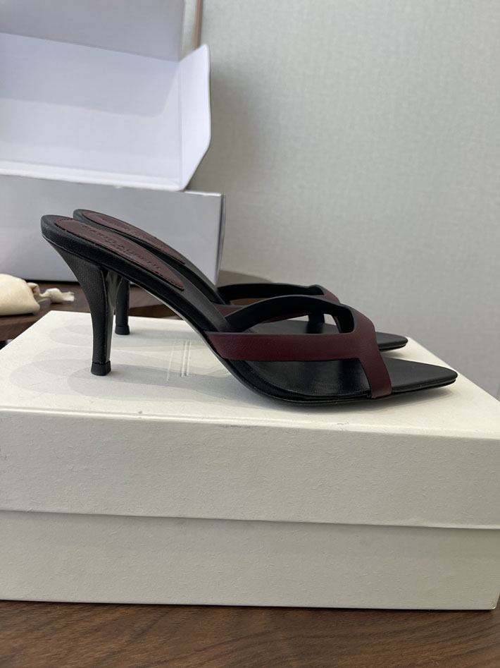 最高級サンローランスーパーコピー Saint Laurent バビロン ミュール スムースレザー シューズ 靴 ワインレッド 2630655 ヒール サンダル 歩きやすい ブランド - 画像 (2)