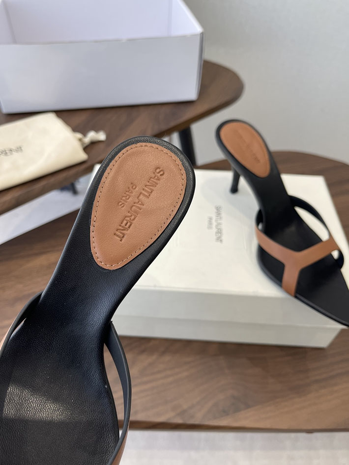 最高級サンローランスーパーコピー Saint Laurent バビロン ミュール スムースレザー シューズ 靴 ブラウン 2630656 ヒール サンダル レディース 歩き やすい - 画像 (6)