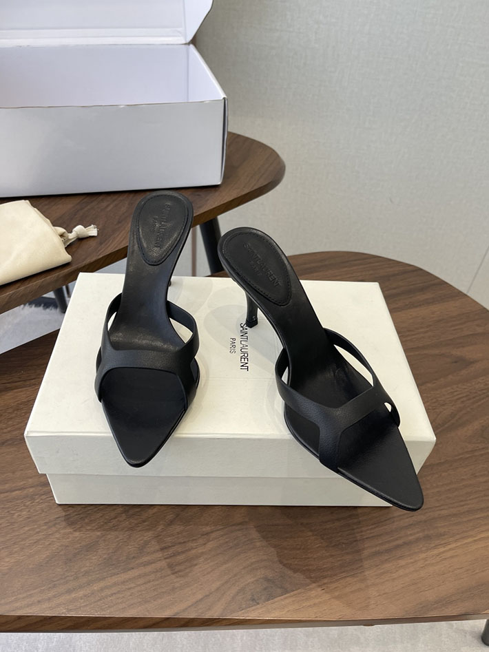 最高級サンローランスーパーコピー Saint Laurent バビロン ミュール スムースレザー シューズ 靴 茶色 2630657 ヒール サンダル おしゃれ - 画像 (9)