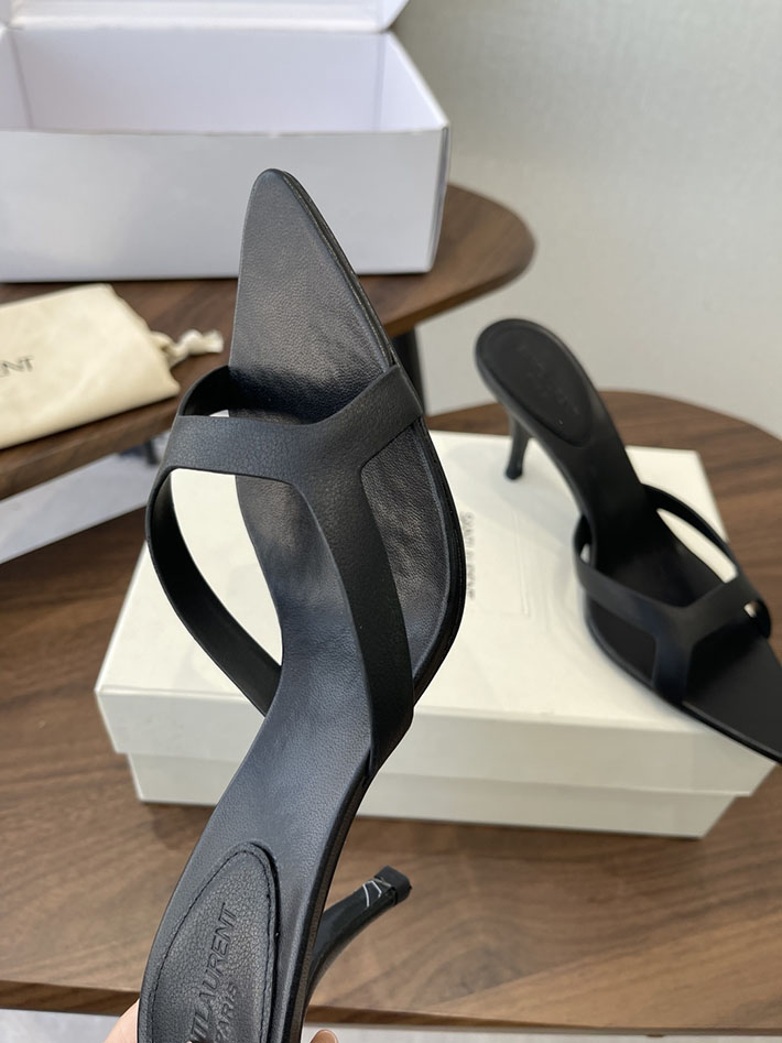 最高級サンローランスーパーコピー Saint Laurent バビロン ミュール スムースレザー シューズ 靴 茶色 2630657 ヒール サンダル おしゃれ - 画像 (6)