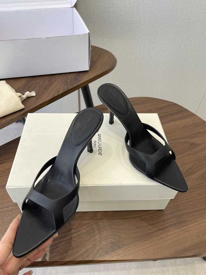 最高級サンローランスーパーコピー Saint Laurent バビロン ミュール スムースレザー シューズ 靴 ブラック 2630658 サンダル ヒール 可愛い - 画像 (8)