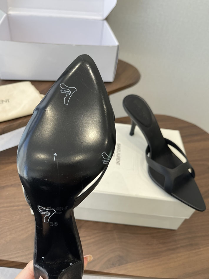 最高級サンローランスーパーコピー Saint Laurent バビロン ミュール スムースレザー シューズ 靴 ブラック 2630658 サンダル ヒール 可愛い - 画像 (4)