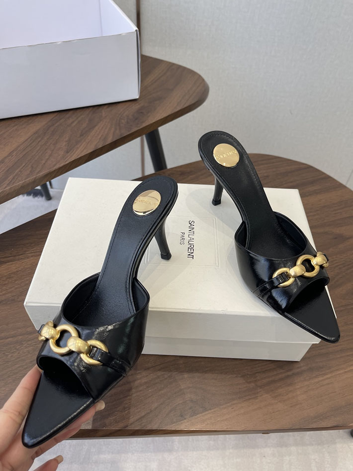 最高級サンローランスーパーコピー YSL 2026 新作 シューズ 靴 レザー 75mm ヒールミュール ブラック 2630665 サンダル おしゃれ 歩きやすい - 画像 (7)