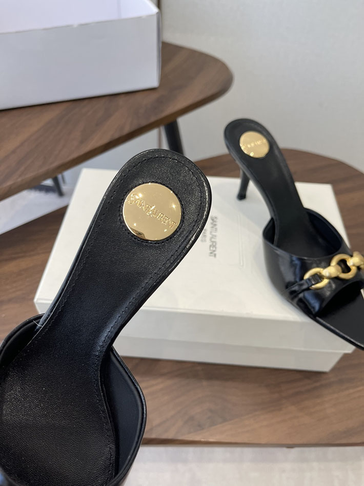 最高級サンローランスーパーコピー YSL 2026 新作 シューズ 靴 レザー 75mm ヒールミュール ブラック 2630665 サンダル おしゃれ 歩きやすい - 画像 (5)
