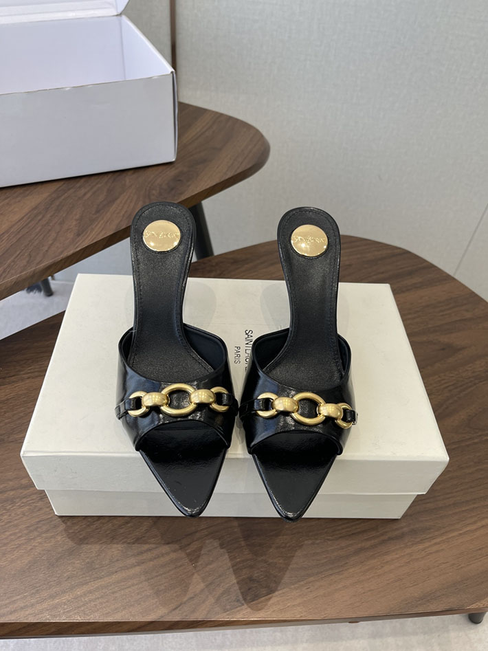 最高級サンローランスーパーコピー YSL 2026 新作 シューズ 靴 レザー 75mm ヒールミュール ブラック 2630665 サンダル おしゃれ 歩きやすい - 画像 (3)